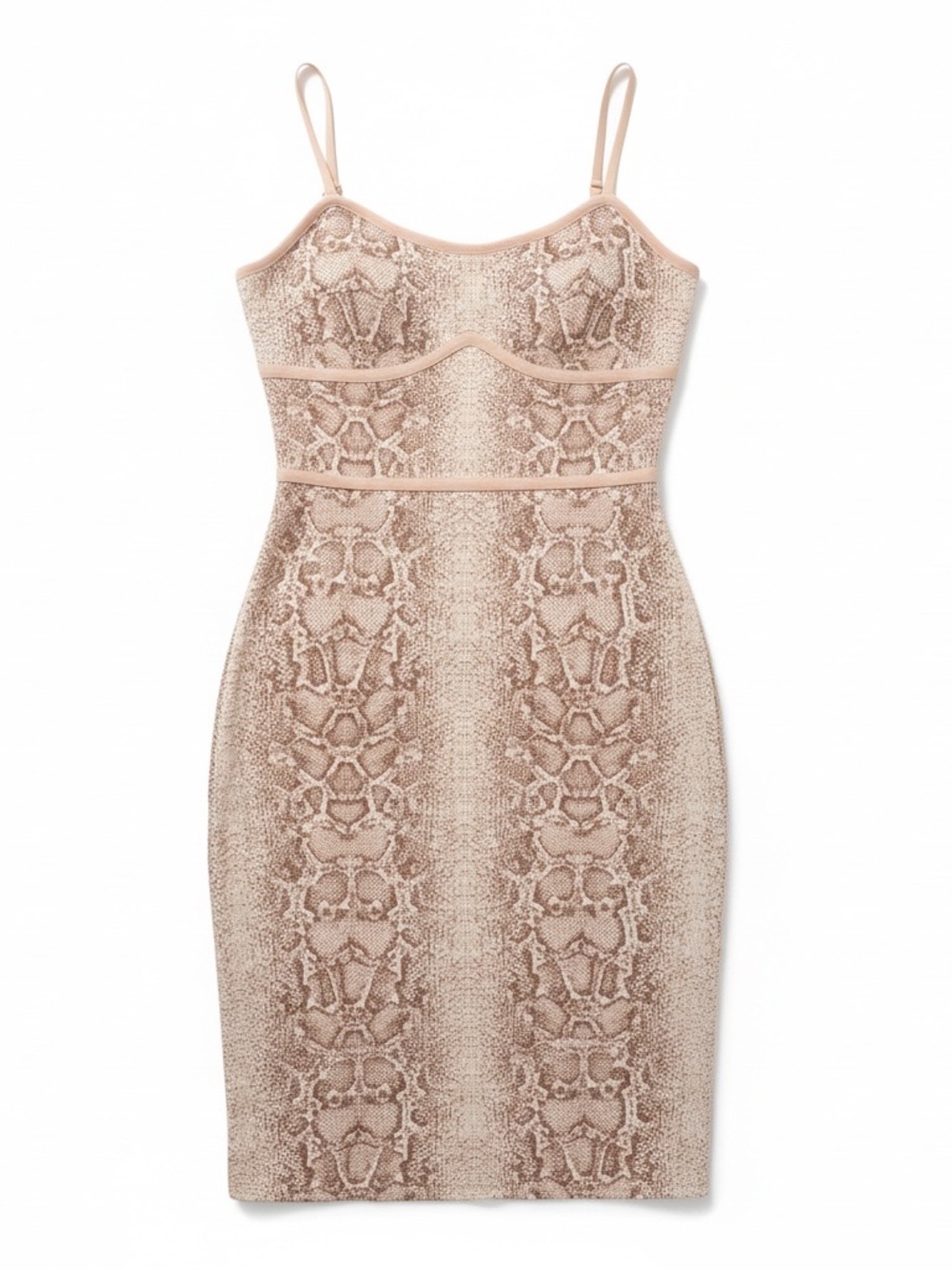BCBGMaxAzria Blush Snake-Print Midi Dress